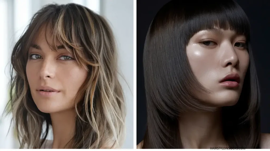 Medium Length Haircuts with Curtain Bangs