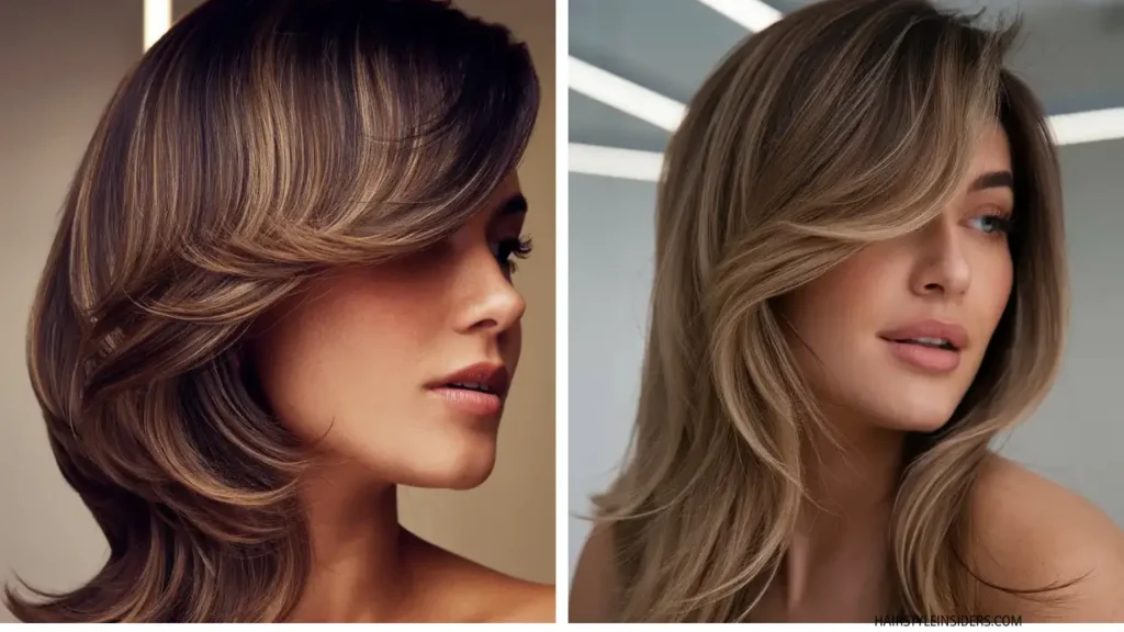 Medium Length Haircuts with Side Bangs