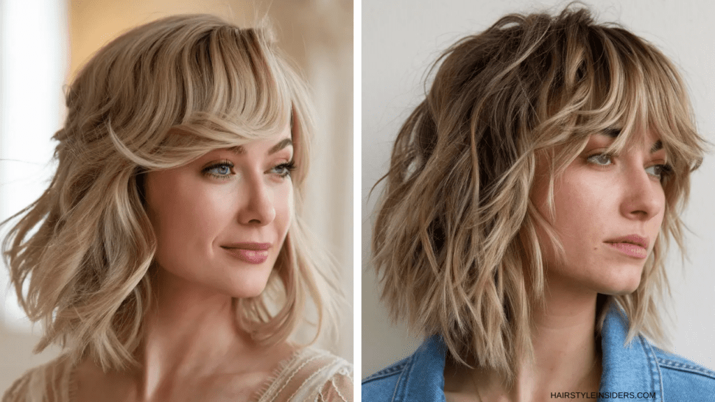 Wavy Hairstyles with Bangs